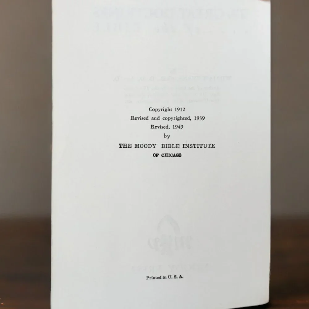 1949 Edition The Great Doctrines Of The Bible William Evans Moody Bible